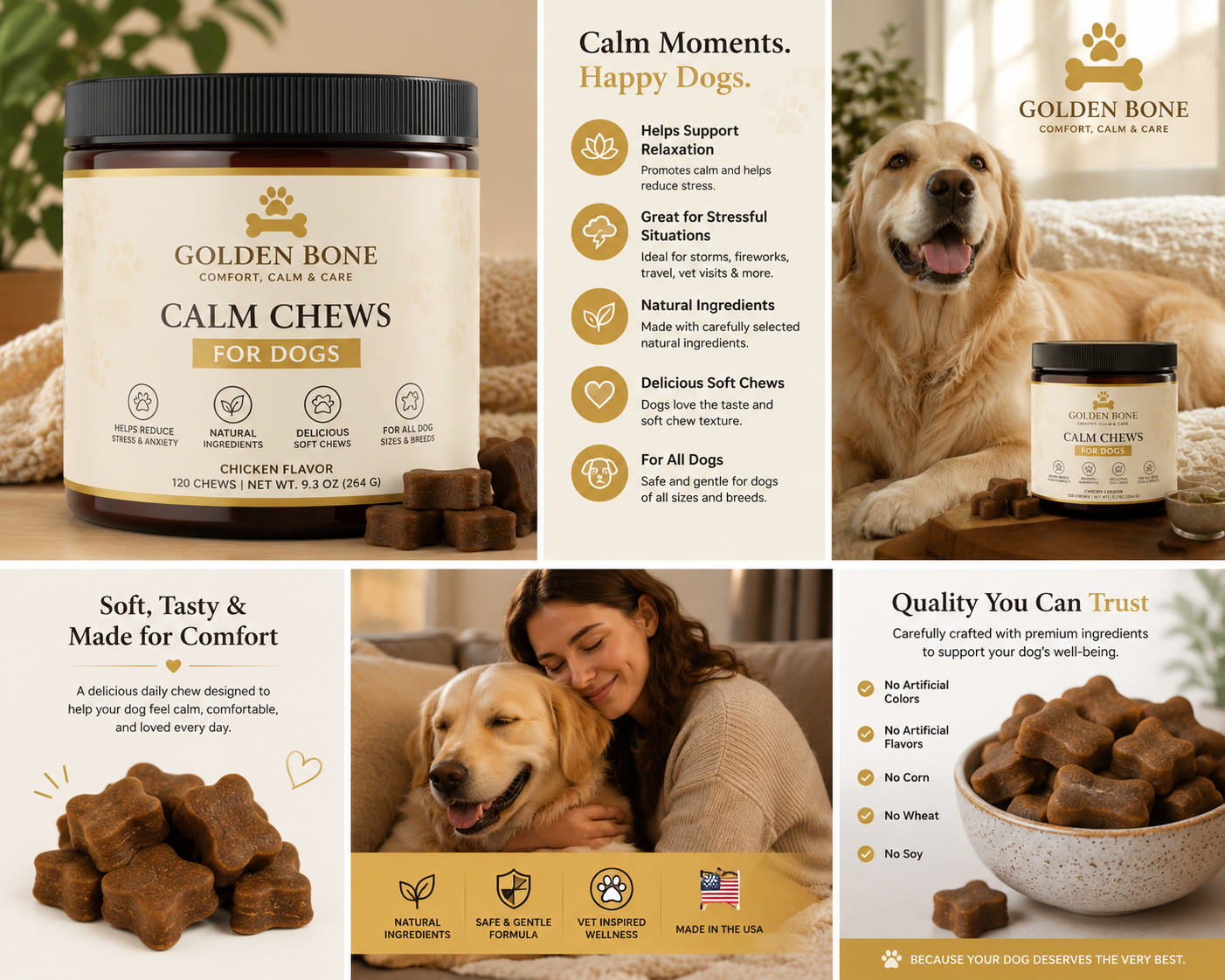 Golden Bone Calm Chews for Dogs